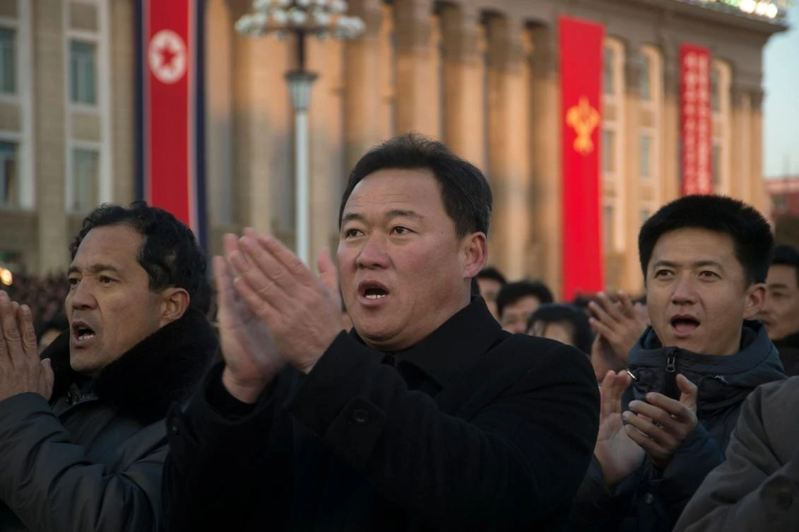 North Koreans attend a mass rally to celebrate the North's declaration on November 29 it had achieved full nuclear statehood, on Kim Il-Sung Square in Pyongyang on December 1, 2017. (AFP)
