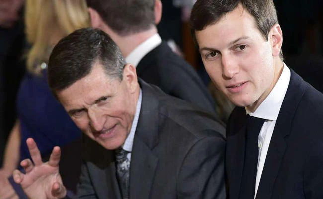 Then National Security Adviser Michael Flynn, left, and Jared Kushner, senior White House adviser, at the White House in Washington, in this file photo. (AFP)