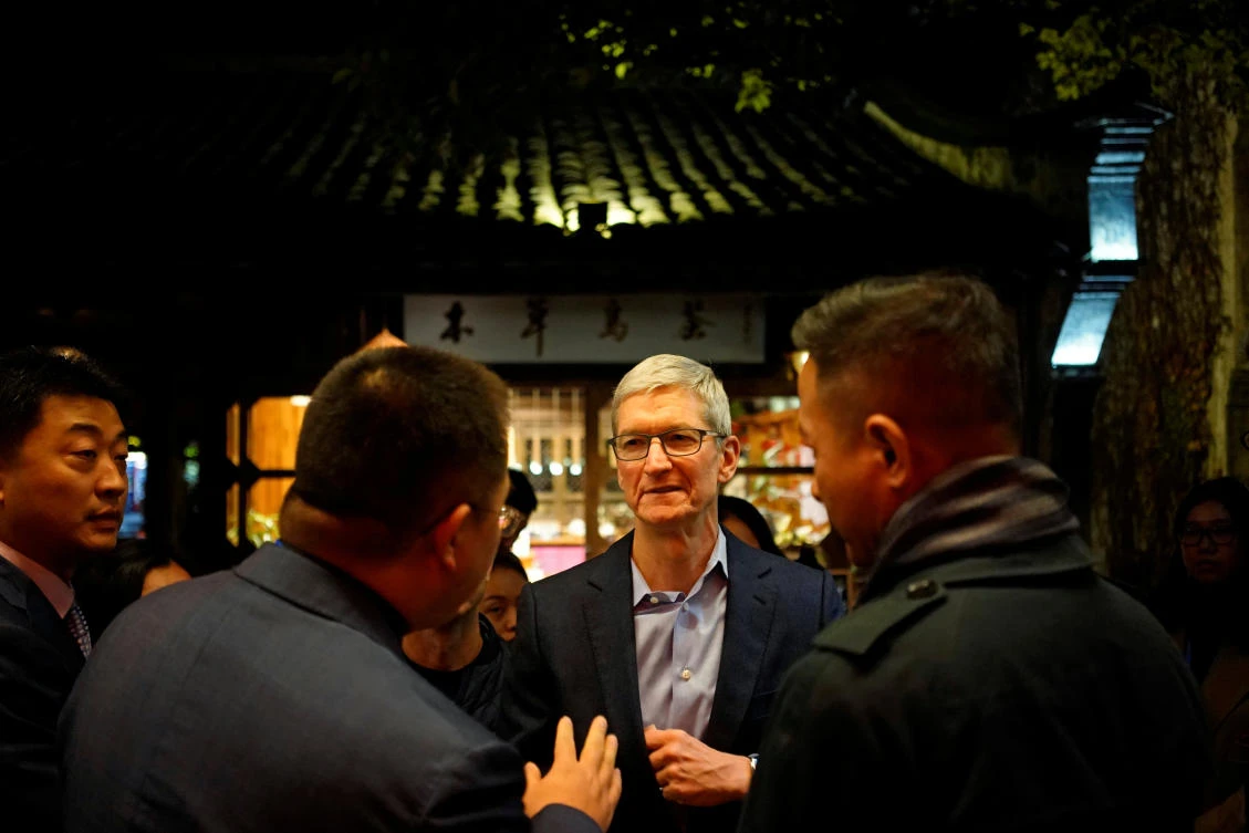 Apple CEO Tim Cook arrives before the fourth World Internet Conference in Wuzhen, Zhejiang province of China on Saturday, December 2. Cook was the first high-level executive to attend the event’s four-year history. (Reuters)