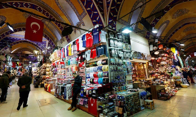 Merchants wait for customers at the historical Grand Bazaar in Istanbul. (Reuters)