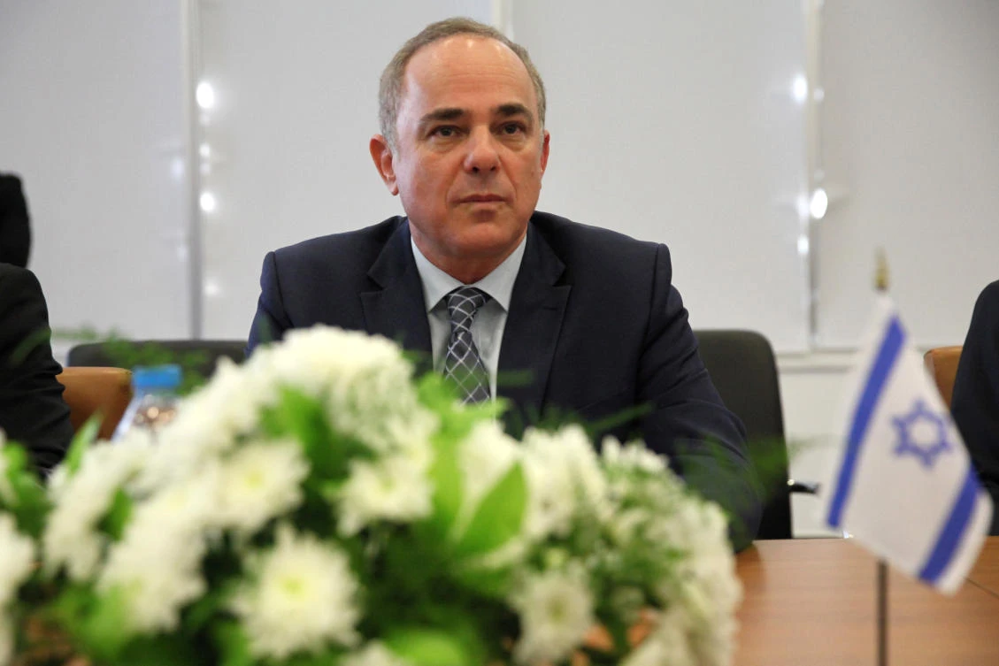 Israel’s Energy Minister Yuval Steinitz is seen during a quadrilateral Ministerial Summit in Nicosia, Cyprus Dec. 5, 2017. (Reuters/Yiannis Kourtoglou)