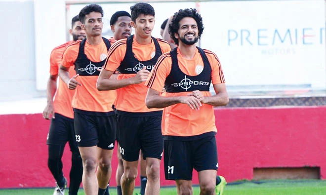 Al-Jazira players train for the Club World Cup which is taking place in Abu Dhabi. (Al-Jazira)