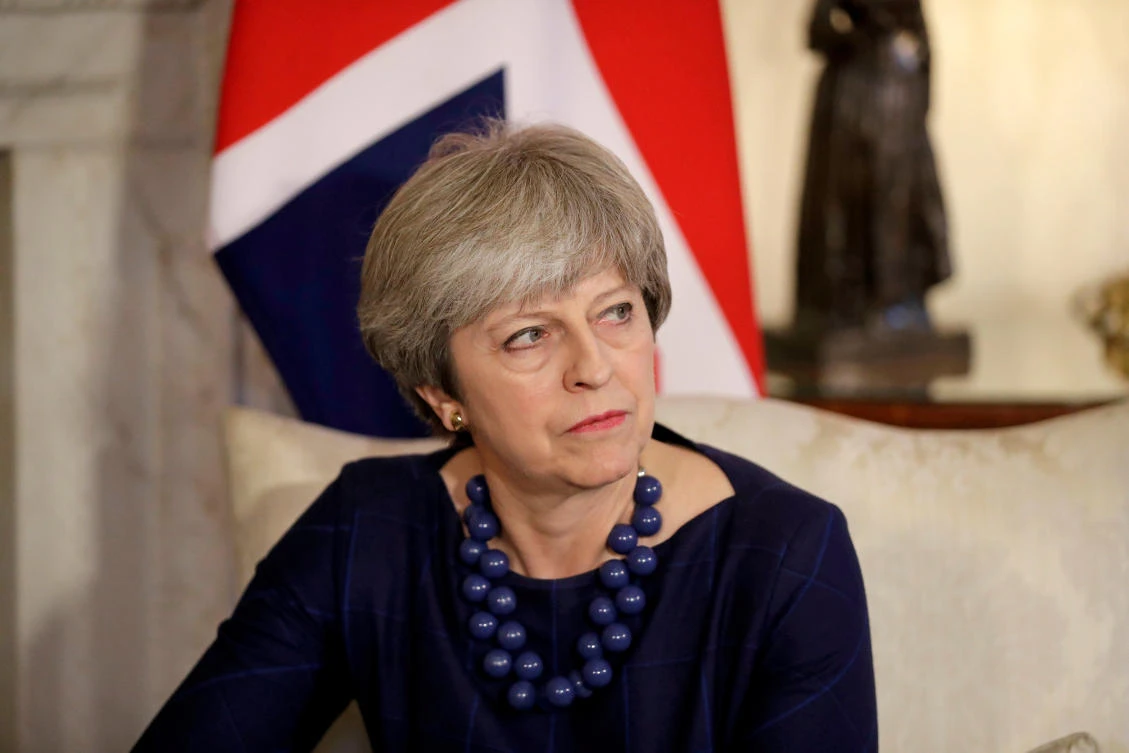 London police said that two men who plotted to kill Prime Minister Theresa May with a bomb in Downing Street were arrested last week and had been charged with terrorism offenses. (Reuters)