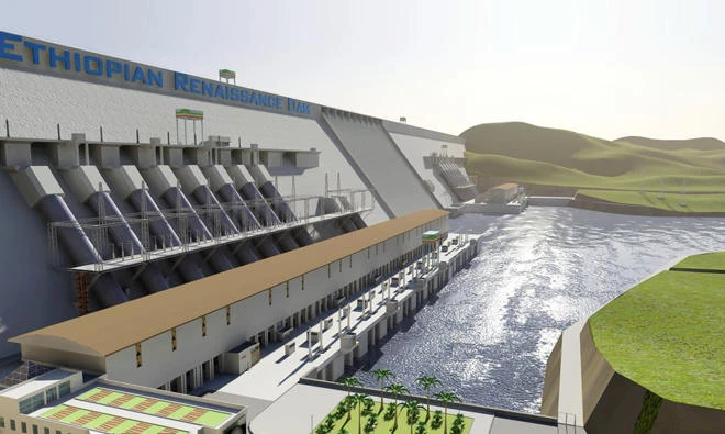 The Grand Ethiopian Renaissance Dam on River Nile.