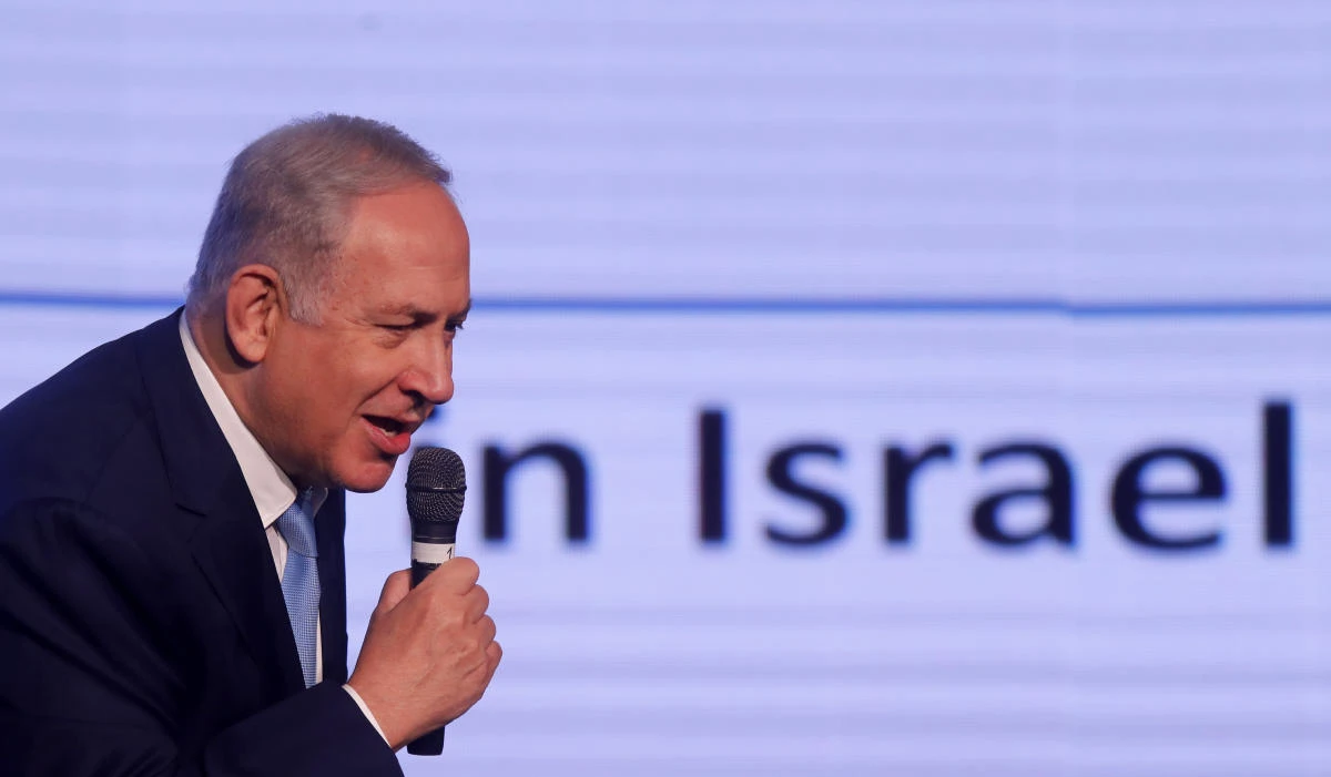 Israeli Prime Minister Benjamin Netanyahu delivers a speech on Dec. 6, 2017. (AFP/Menahem Kahana)