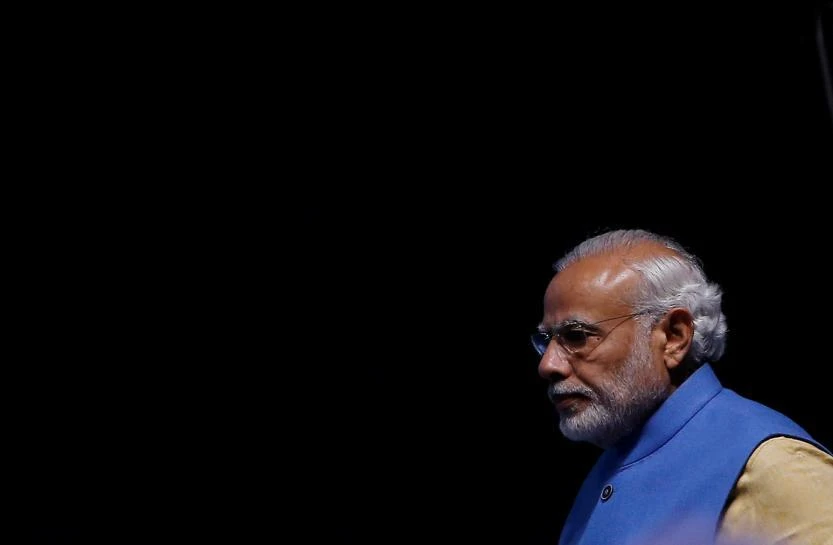 India's Prime Minister Narendra Modi arrives to launch a digital payment app linked with a nationwide biometric database during the "DigiDhan" fair, in New Delhi, India, December 30, 2016. (REUTERS)
