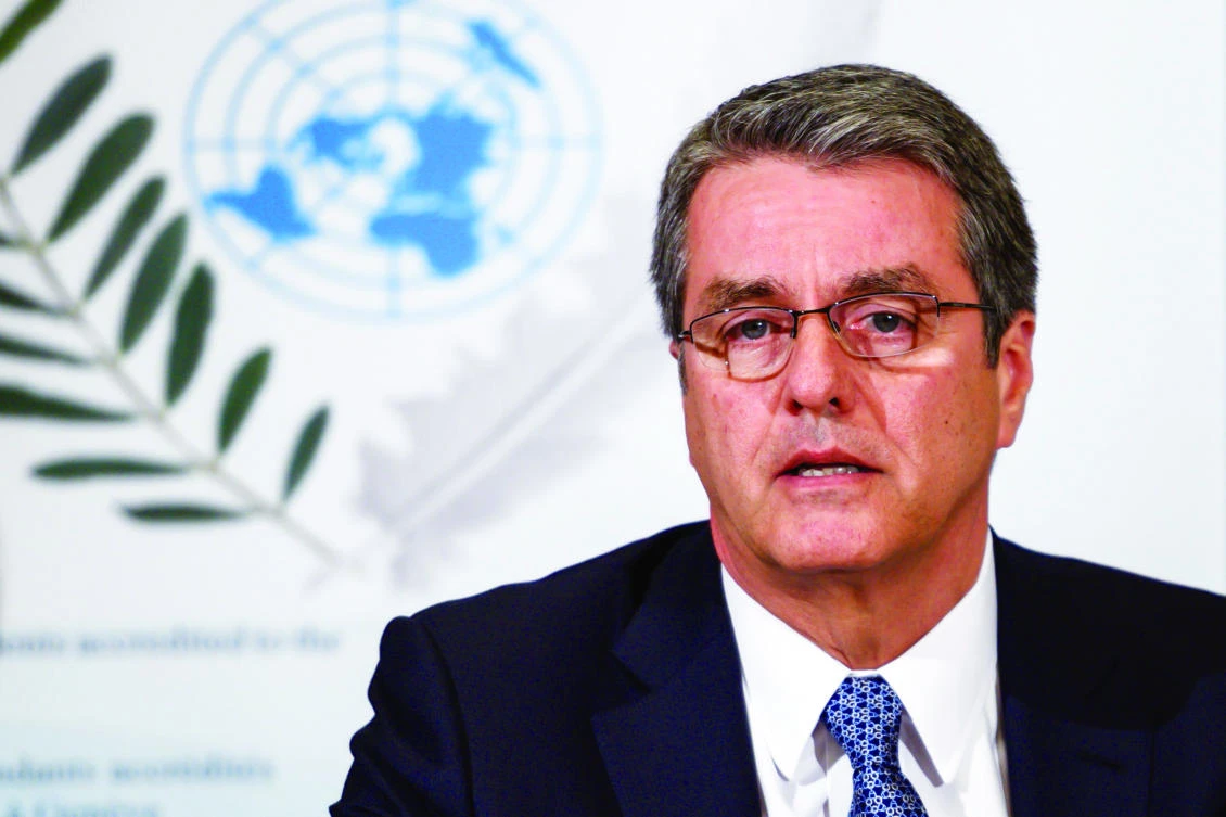 World Trade Organization Director-General Roberto Azevedo attends a press conference in Geneva ahead of a meeting in Buenos Aires which starts today. (AFP)