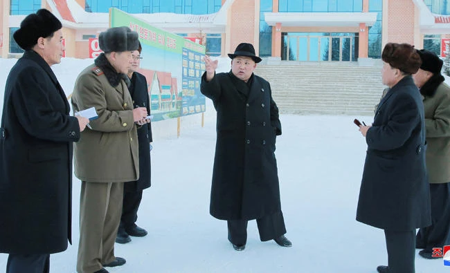 North Korean leader Kim Jong Un gives field guidance to various units in Samjiyon County, in this photo released by North Korea's Korean Central News Agency (KCNA) in Pyongyang on December 9, 2017. (REUTERS)
