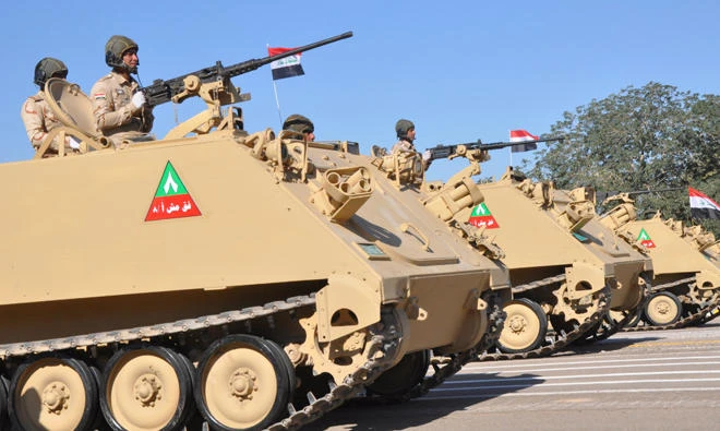 Armored vehicles of Iraqi Army are seen during a military parade in Baghdad’s fortified Green Zone in this file photo. (Reuters)