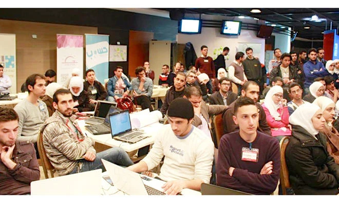 A file photo of Syrian entrepreneurs taken by Techstars during Startup Weekend in Damascus in 2014.