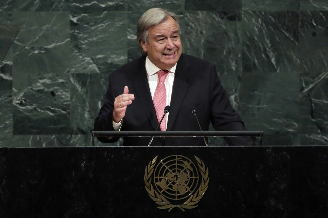 United Nations Secretary-General Antonio Guterres. (AP Photo/Richard Drew)