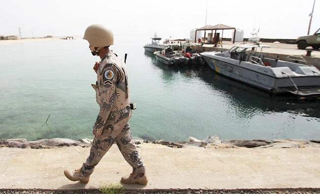 A Saudi border guard patrols Saudi Arabia's maritime border with Yemen along a beach on the Red Sea, near Jazan, in this file photo. (REUTERS)
