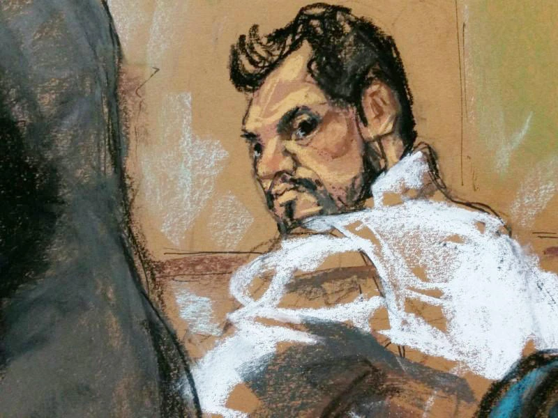Mehmet Hakan Atilla, a deputy general manager of Halkbank, is shown in this court room sketch as he appears in Manhattan federal court in New York, New York, US, in this file photo. (Reuters)