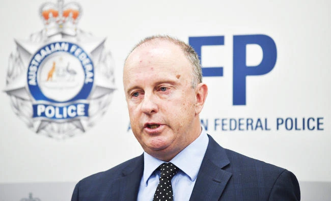 Australian Federal Police Assistant Commissioner Neil Gaughan speaks to the media about a North Korean agent in Sydney on Sunday. (AFP)