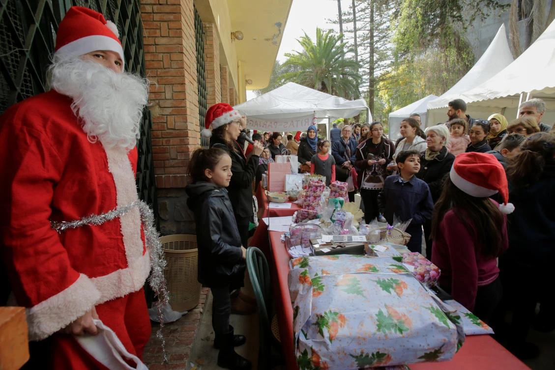 A man dressed as Santa Claus is pictured at a Christmas market in Algiers, Algeria December 15, 2017. (Reuters)