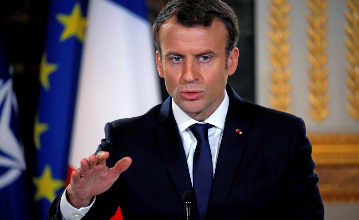 French President Emmanuel Macron speaks during a press conference with NATO Secretary-General at the Elysee Palace in Paris, Dec.19, 2017. (AFP)