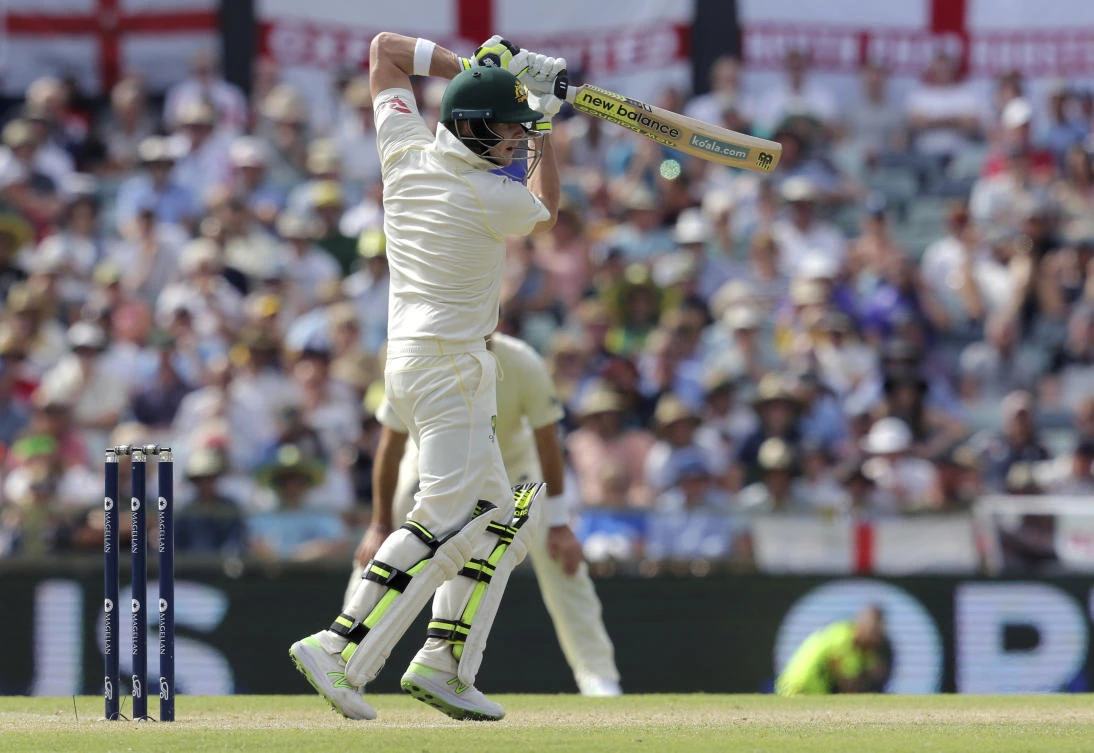 Australia's Steve Smith plays off the back foot during the third Ashes Test match in Perth. (AP)