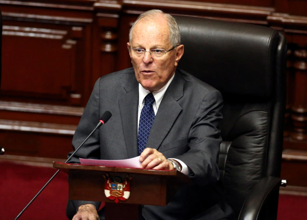 Peru’s President Pedro Pablo Kuczynski makes final remarks to lawmakers of the opposition-ruled Congress, in Lima, Peru December 21, 2017. (Reuters)
