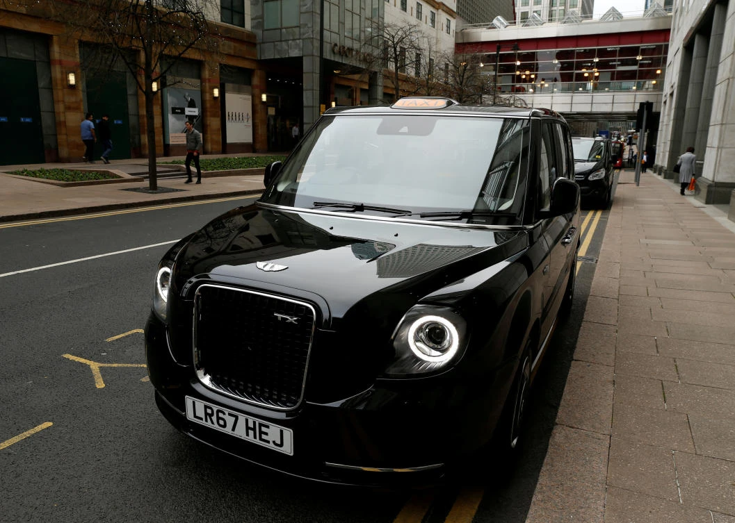 An electric cab belonging to the London Electric Vehicle Company (LEVC) is seen in London. Tighter global emissions regulations are forcing automakers worldwide to shift to EVs, including all-battery EVs that will require capacity to deliver longer ranges. Now steelmakers are responding. (Reuters)