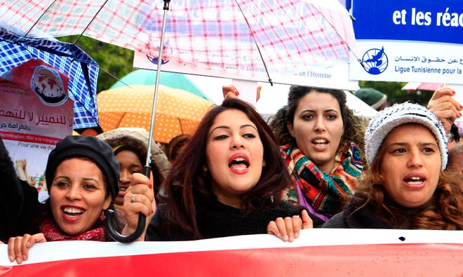 Women march to commemorate International Women's Day in Tunis. (File photo/Reuters)