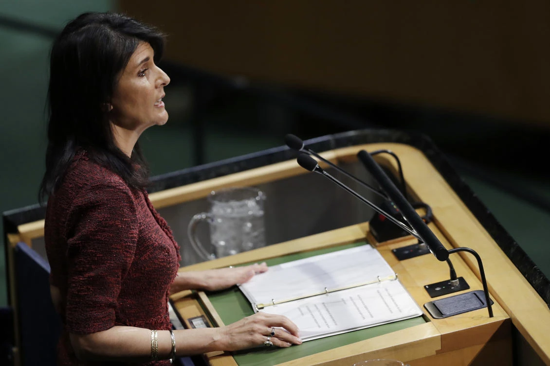 US Ambassador Nikki Haley said in a statement that “inefficiency and overspending” at the world body were “well known.” (File photo: AP)