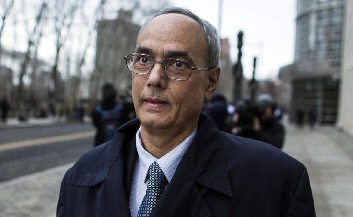 Manuel Burga, the former president of Peru’s soccer federation, leaves federal court in the Brooklyn borough of New York on Dec. 22, 2017. (AP)