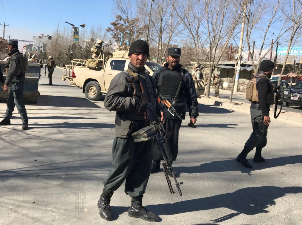 Afghan policemen stand guard at the site of a blast in Kabul. Kabul has become one of the deadliest places in war-torn Afghanistan for civilians in recent months. (AFP)