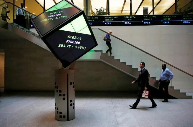 The UK’s top share index hit a new record on the final trading day of 2017. (Reuters)