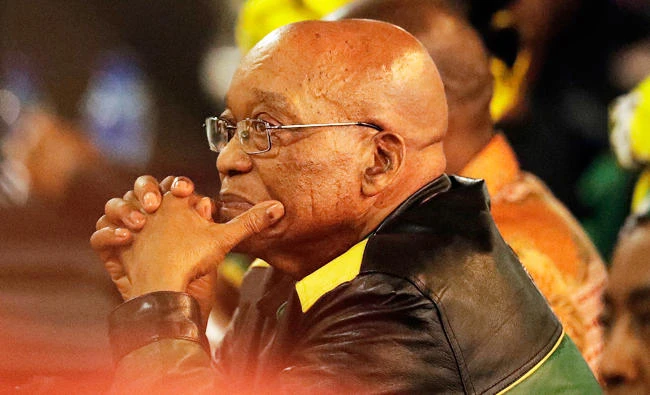 Outgoing President of the African National Congress (ANC), Jacob Zuma, listens as his successor, Cyril Ramaphosa, addresses delegates during the closing of the ANC's elective conference in Johannesburg, on Wednesday Dec. 20, 2017. (AP)