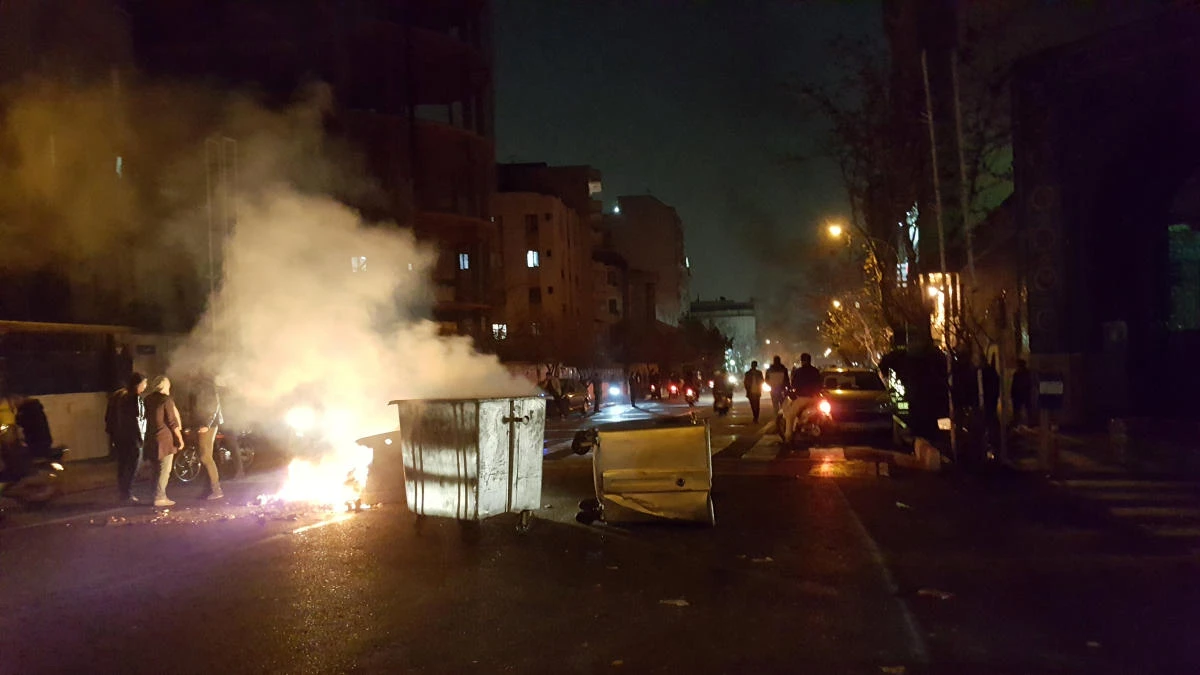 People protest in Tehran in this picture obtained from social media. (Reuters)