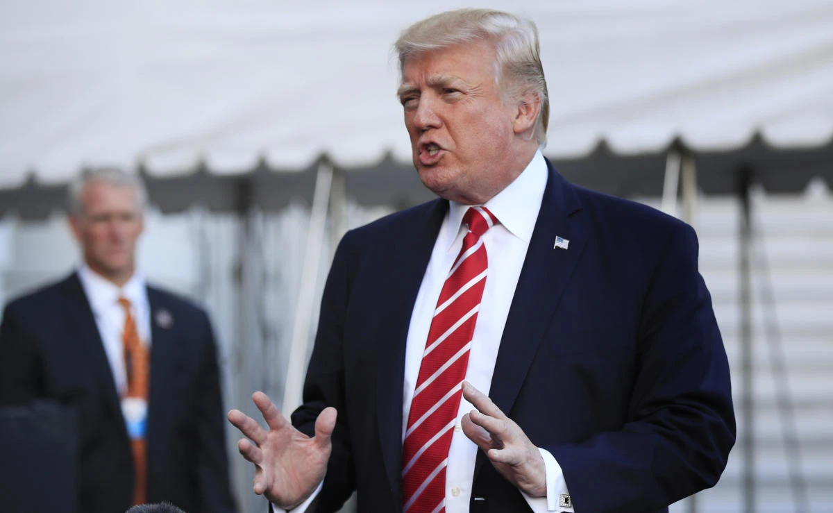 In this file photo, President Donald Trump speaks to reporters before leaving the White House in Washington on Oct. 7, 2017. (AP)