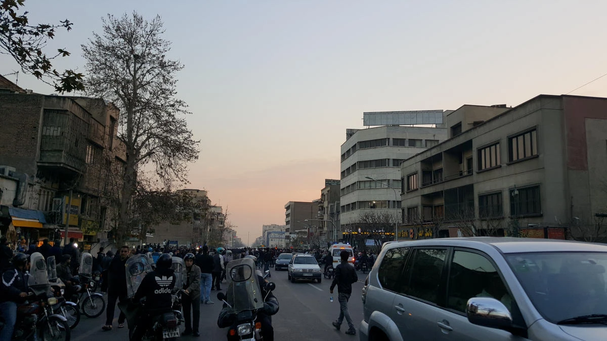 People protest in Tehran, Iran Dec. 30, 2017 in in this picture obtained from social media. (Reuters)
