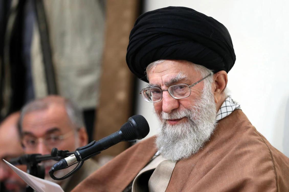A handout photo provided by the office of Iran’s supreme leader Ayatollah Ali Khamenei on Jan. 2, 2018, shows him delivering a statement in the capital Tehran. Khamenei said Iran’s “enemies” were orchestrating a plot to infiltrate and target the regime as he broke his silence on the days of unrest rocking the country. (AFP/HO/Iranian Supreme Leader’s website)