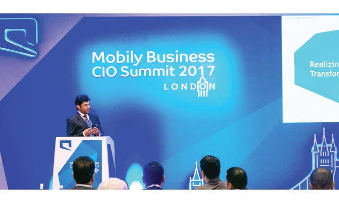 The 7th CIO Summit organized by Mobily Business Unit in progress.