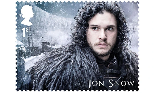 A handout picture released on January 4, 2018 shows British actor Kit Harington who plays Jon Snow, one of the the characters of the hit US show Game of Thrones, part of a new collection of stamps released by the Royal Mail. (AFP)