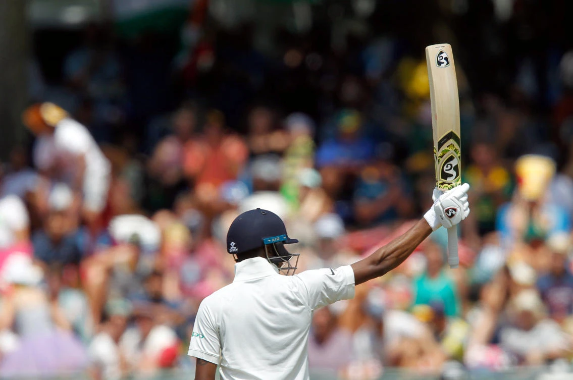 India's Hardik Pandya celebrates his half century in a battling performance against South Africa at Newlands, Cape Town. (REUTERS)