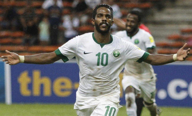 Nawaf Al-Abed’s steely nerves and silky touch helped Saudi Arabia get to the FIFA World Cup in Russia. (AP)