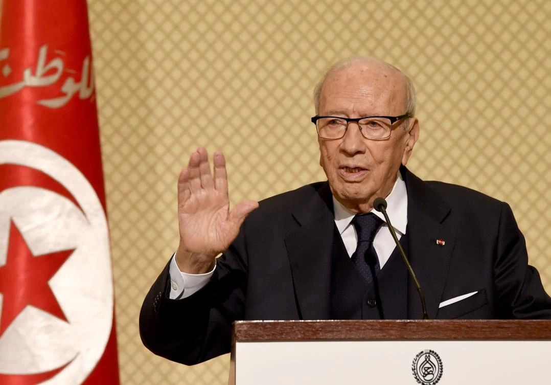 Tunisian President Beji Caid Essebs during a recent press conference. Prices have been risen in the country as part of austerity measures agreed with foreign lenders. (AFP)