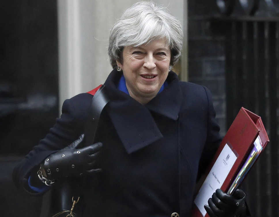 Britain’s Prime Minister Theresa May leaves 10 Downing Street in London in this file photo dated Dec. 20, 2017. (AP)