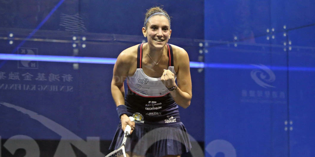 Camille Serme (pictured) beat the Saudi Arabian Nada Abo Alnaja in the first round of the PSA Women's Masters being held in Riyadh. (Courtesy of PSA.com)
