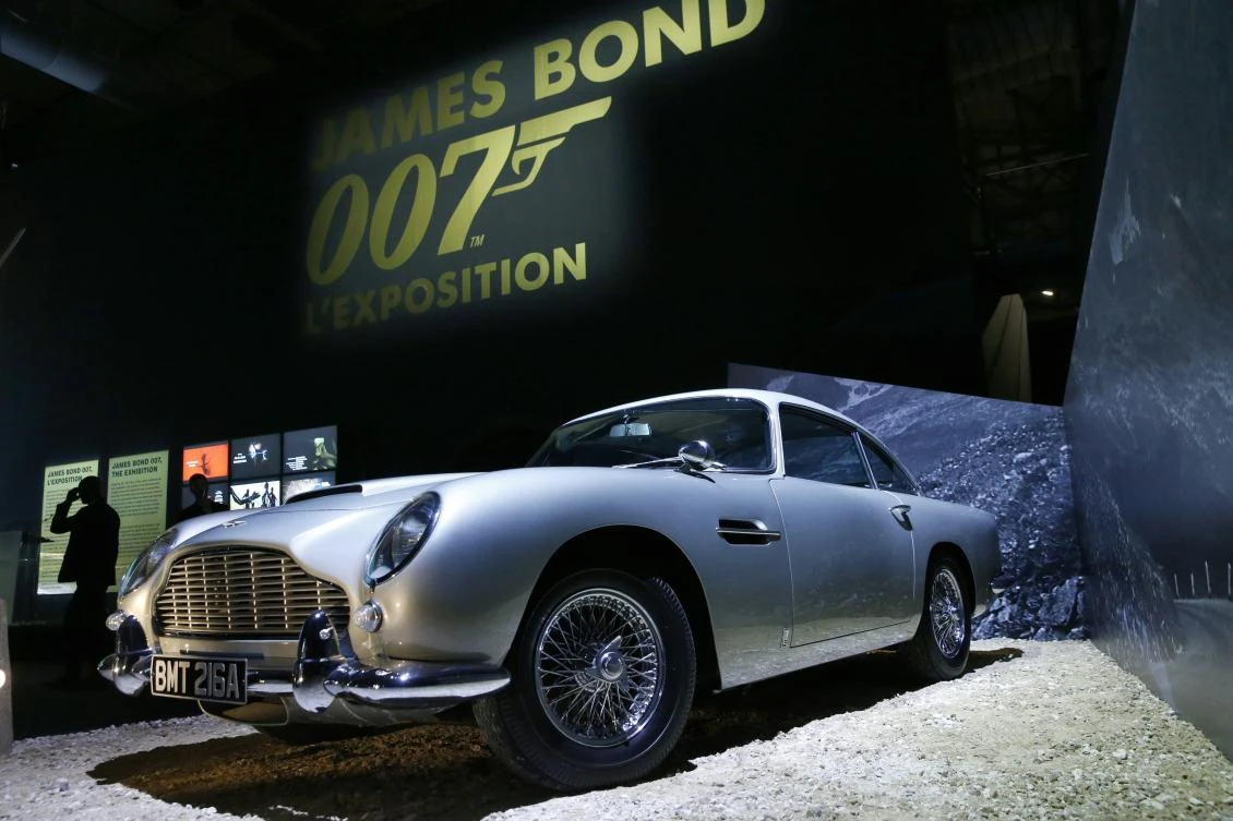 Aston Martin DB5 pictured in Paris on April 16, 2016 at an exhibition dedicated to James Bond. (AFP)