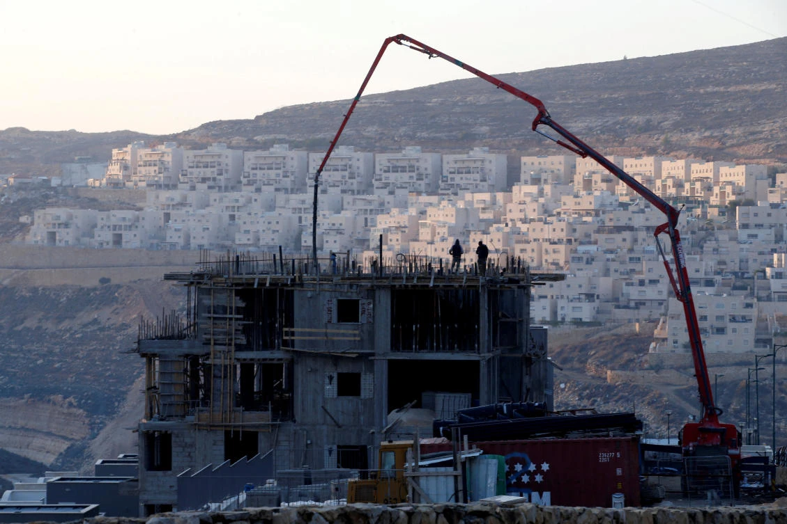 A construction site in the Israeli settlement of Givat Zeev, West Bank. Palestinians view such construction as jeopardizing their prospects for statehood. (Reuters)