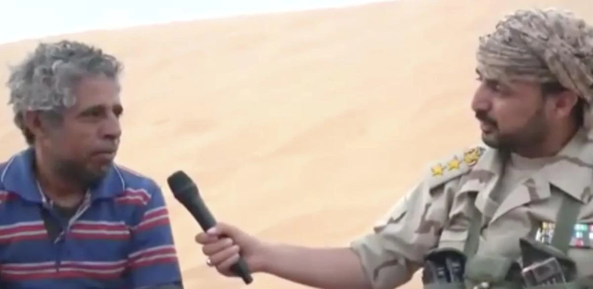 A screen grab from the video shown on Al-Hadath released by the Yemeni National Army of a Houthi prisoner. (Screenshot)