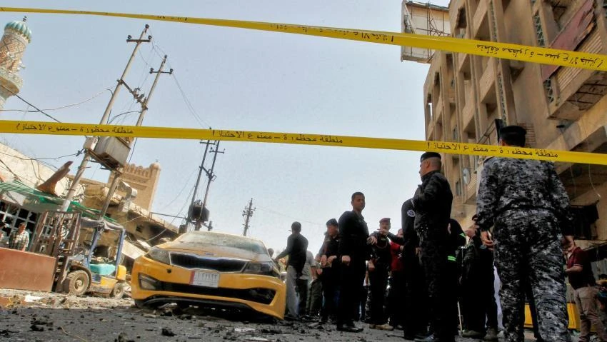 The Baghdad military command said the suicide bomber targeted a checkpoint near Aden Square in northern Baghdad.