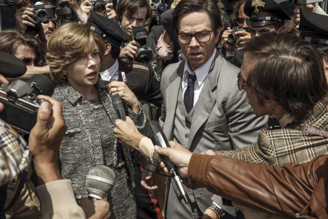 This image released by Sony Pictures shows Michelle Williams, left, and Mark Wahlberg in TriStar Pictures’ “All The Money in the World.” (AP)