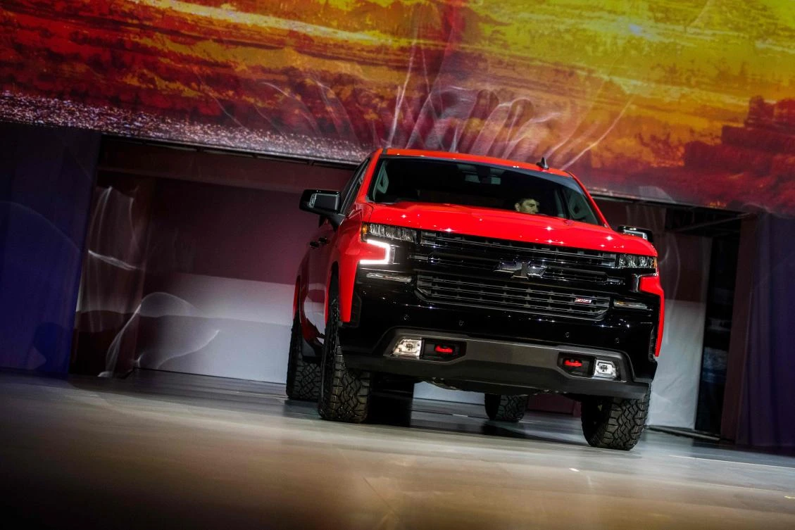 The 2019 Chevrolet Silverado is unveiled during the 2018 North American International Auto Show (NAIAS) in Detroit, Michigan, on Jan. 13, 2018. (AFP/Jewel Samad)