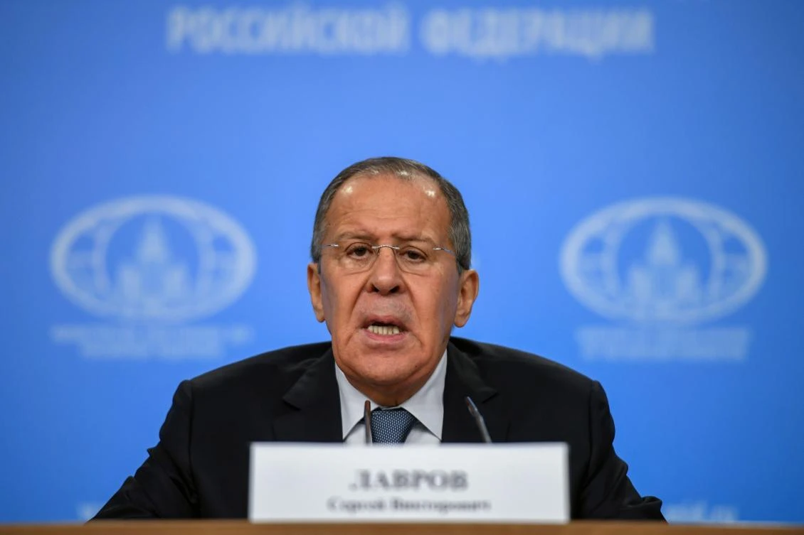 Russian Foreign Minister Sergei Lavrov gives his annual press conference in Moscow on Jan. 15, 2018. (AFP/Yuri Kadobnov)