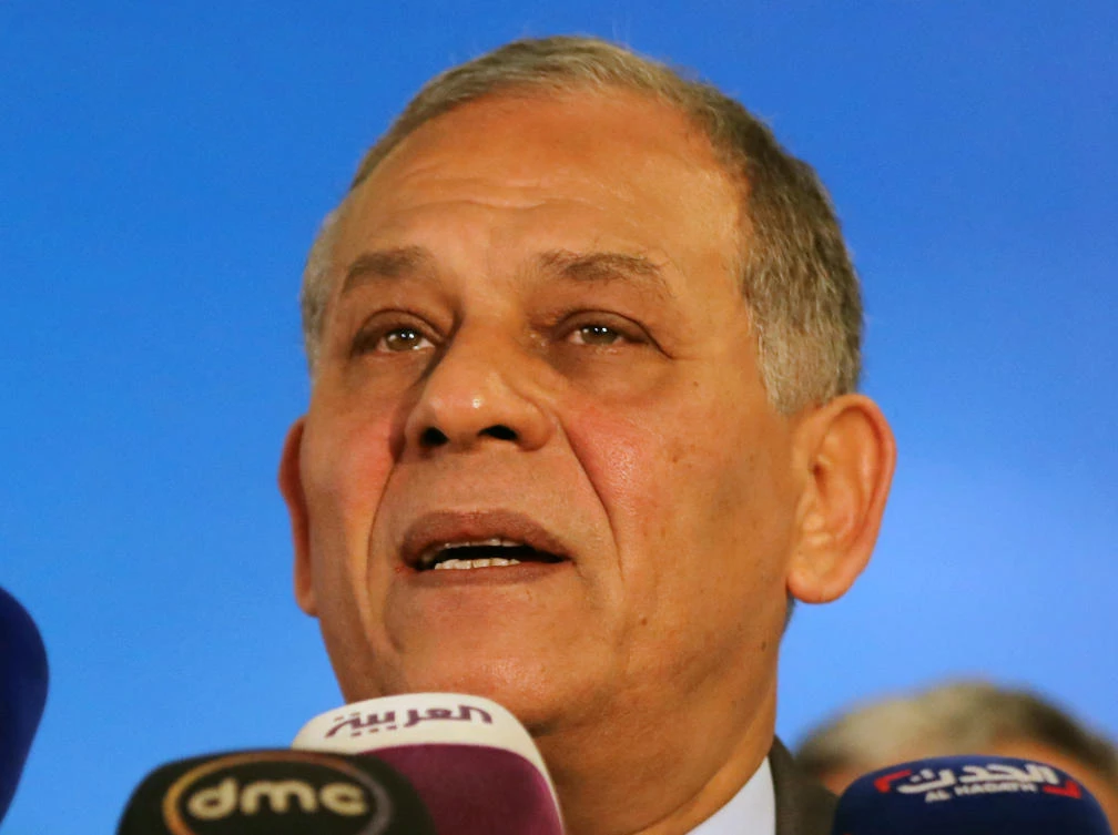 Mohamed Anwar Sadat, the nephew of late Egyptian President Anwar Al-Sadat, speaks during a news conference in Cairo. (REUTERS)
