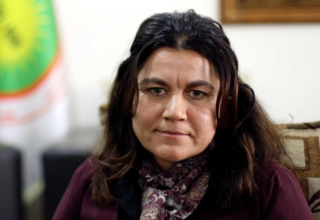 Fawza Youssef, a senior Syrian Kurdish politician is pictured at her office in Qamishli, Syria. (Reuters)