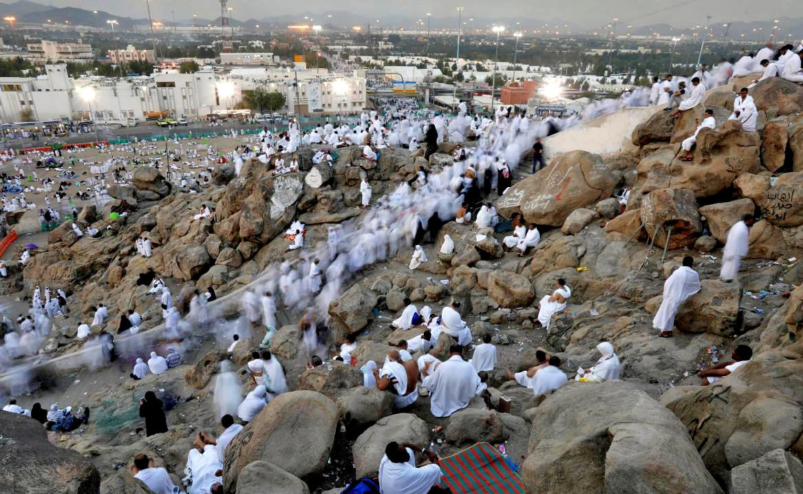 In this file photo, Muslim pilgrims gather on Mount Mercy during the annual Hajj pilgrimage, outside the holy city of Makkah, Saudi Arabia, Aug. 31, 2017. (REUTERS)